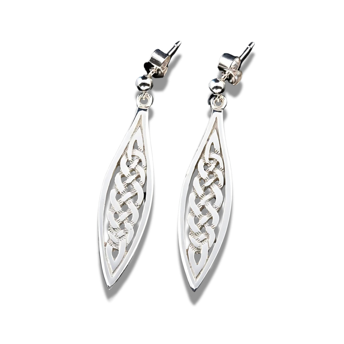 Shetland Silver Or Gold Celtic Earrings - E485-Ogham Jewellery