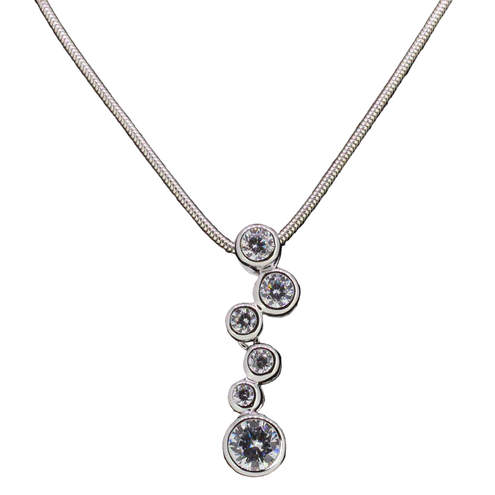 Sterling Silver &amp; Cubic Zirconia Pendant - P1325