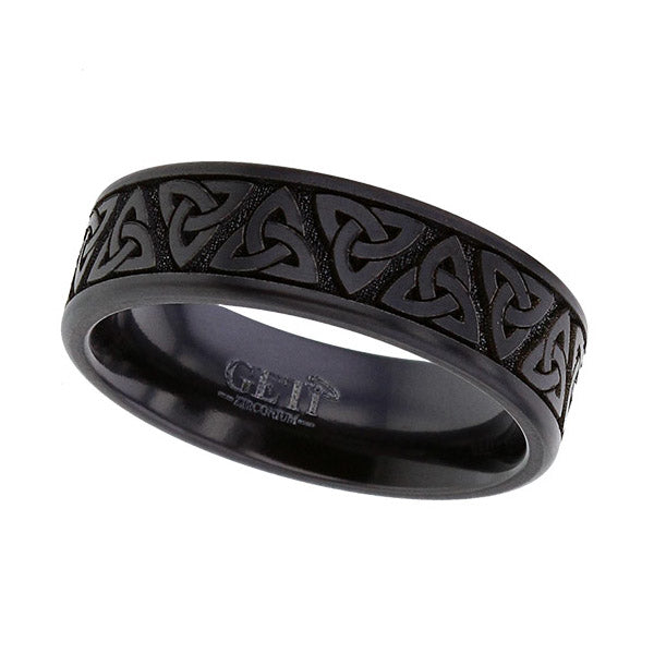 Zirconium Celtic Triquertra Knotwork Ring - 4026B-TRIN