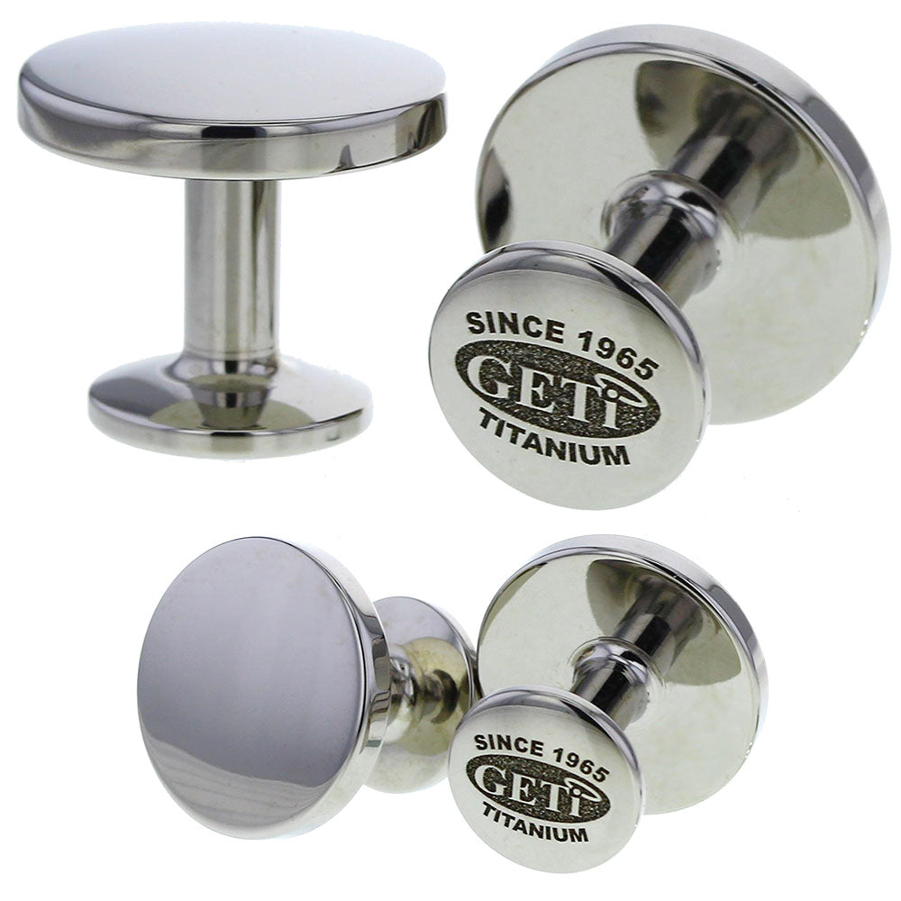 Geti Titanium Plain Circle Cufflinks - 5500