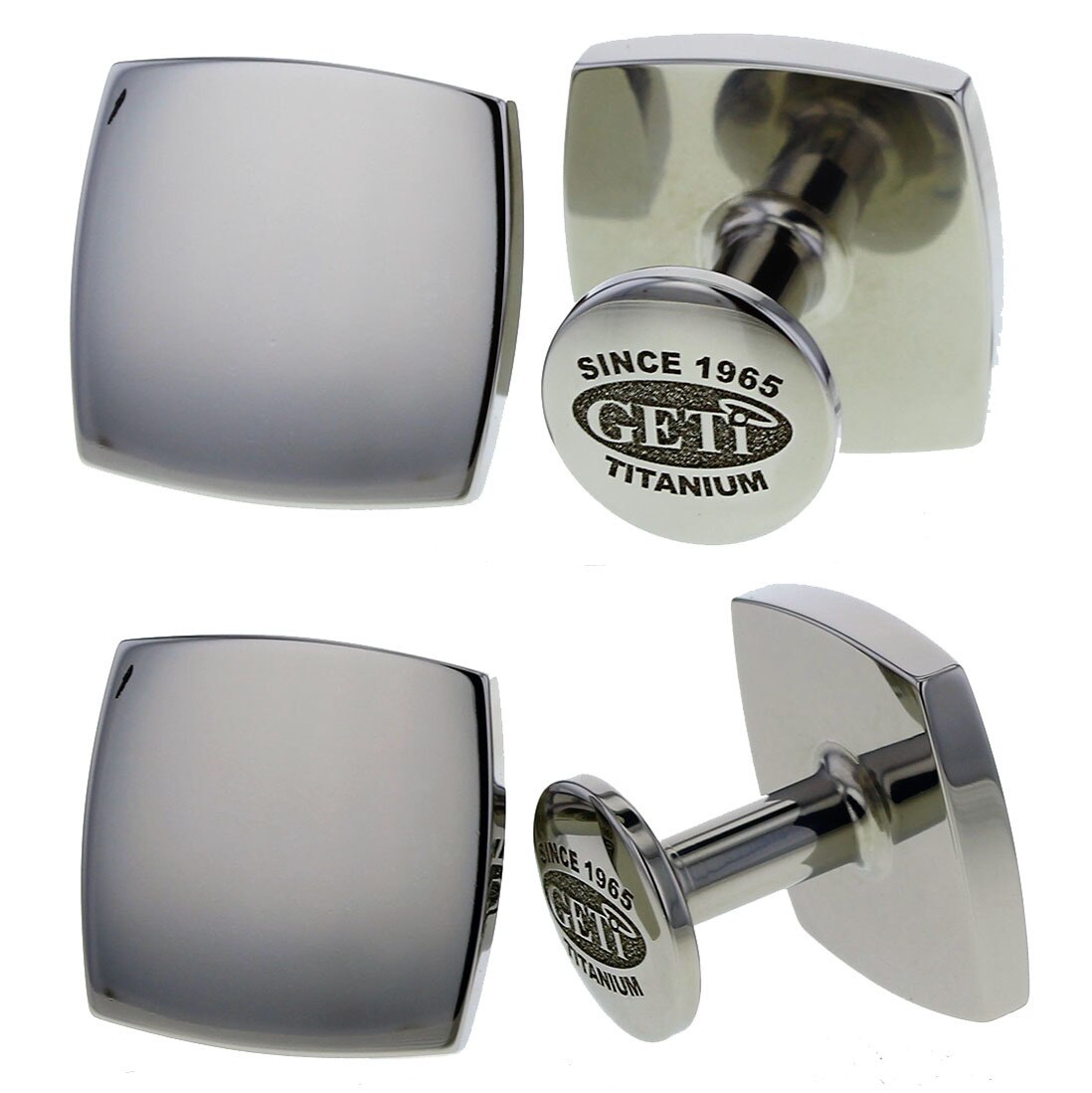 Geti Titanium Plain Square Cufflinks - 5501