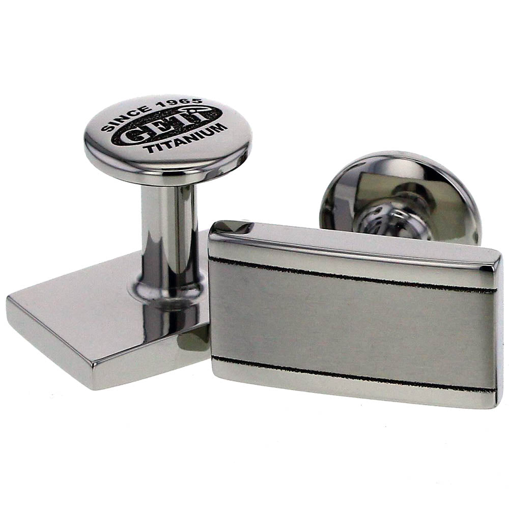Geti Titanium Satin Rectangle Cufflinks - 5502-36