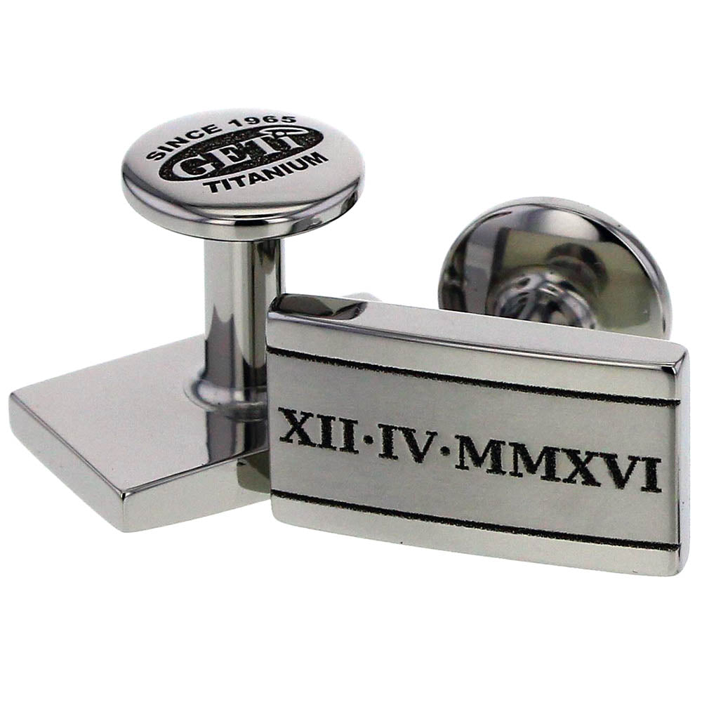 Geti Titanium Satin Rectangle Cufflinks - 5502-36RN
