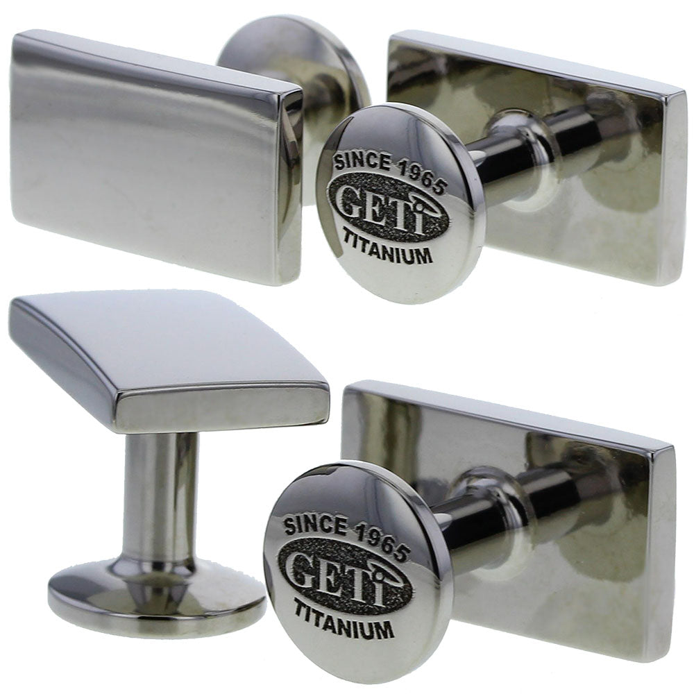 Geti Titanium Plain Rectangle Cufflinks - 5502