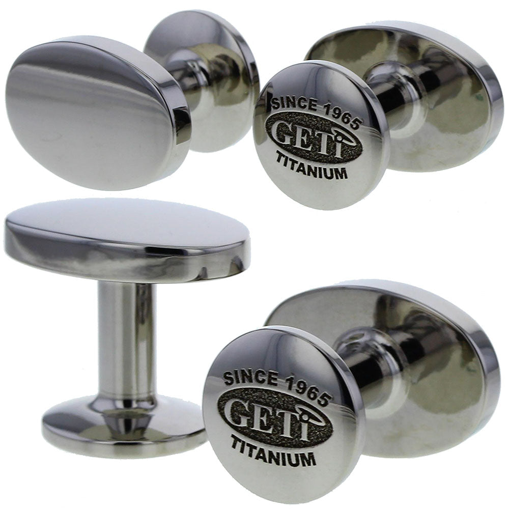 Geti Titanium Plain Oval Cufflinks - 5503