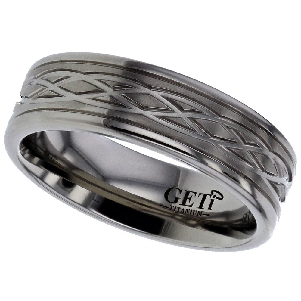 Celtic Titanium Ring T036 17 Ogham Jewellery