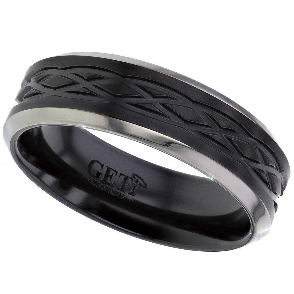 Zirconium Celtic Knotwork Ring - Z017CHRB-REV