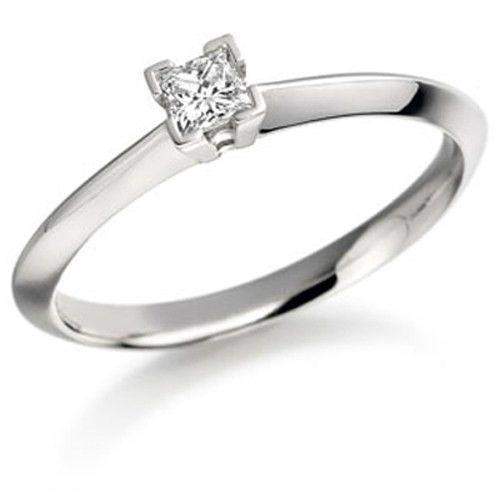 0.15ct Princess Cut Diamond Engagement Ring - Various Metals Available - EN53P15-Ogham Jewellery