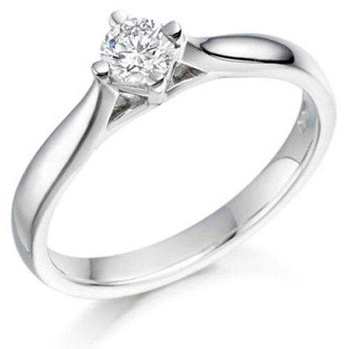 0.20ct Round Diamond Engagement Ring - Various Metals Available - EN68R20-Ogham Jewellery