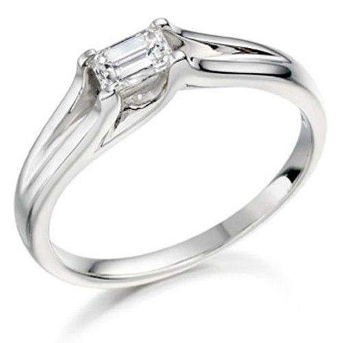 0.25ct Emerald Cut Diamond Engagement Ring - Various Metals Available EN27E25-Ogham Jewellery