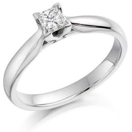 0.25ct Princess Cut Diamond Engagement Ring - Various Metals Available - EN65P25-Ogham Jewellery