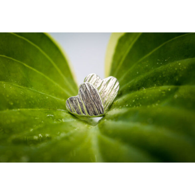 Hearts Together Sterling Silver Stud Earrings
