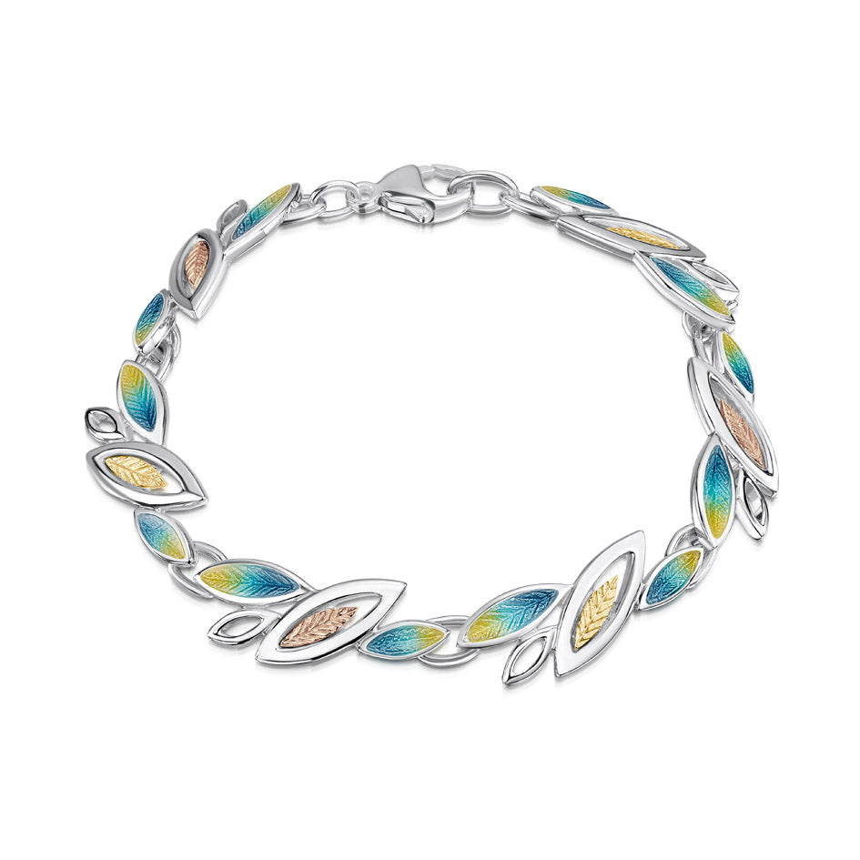 Seasons Sterling Silver and 9ct Yellow and Rose Gold Bracelet - SYR-EBLX265
