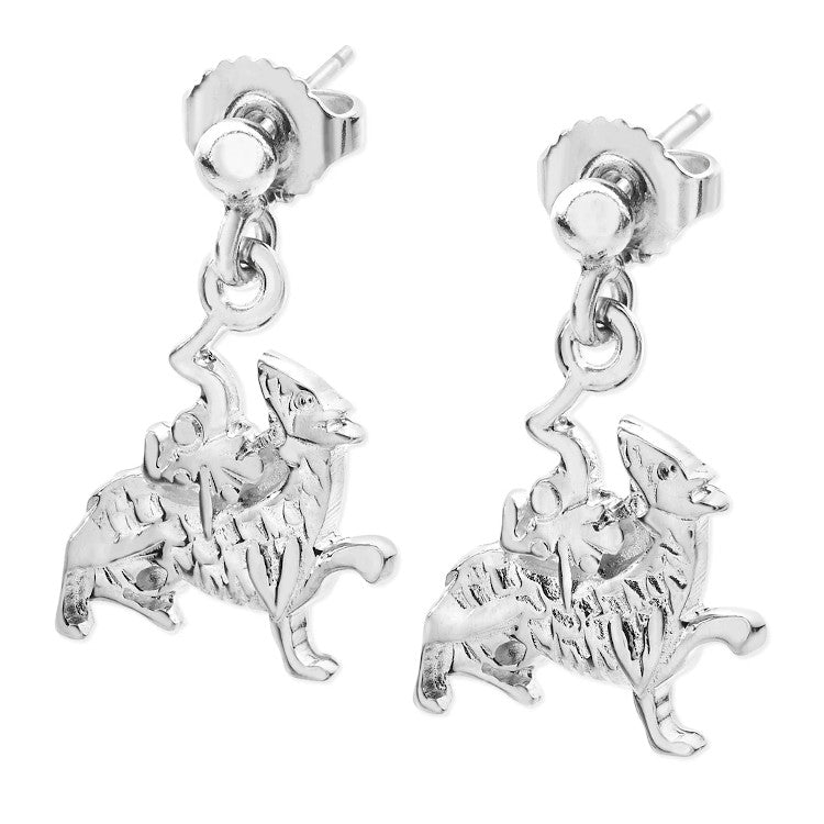 Maeshowe Dragon Sterling Silver Earrings - 13139