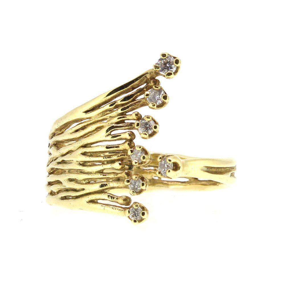 14ct Gold &amp; Diamond Designer Ring -121D-Ogham Jewellery