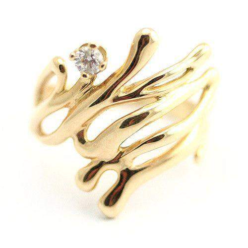 14ct Gold & Diamond Designer Ring-Ogham Jewellery