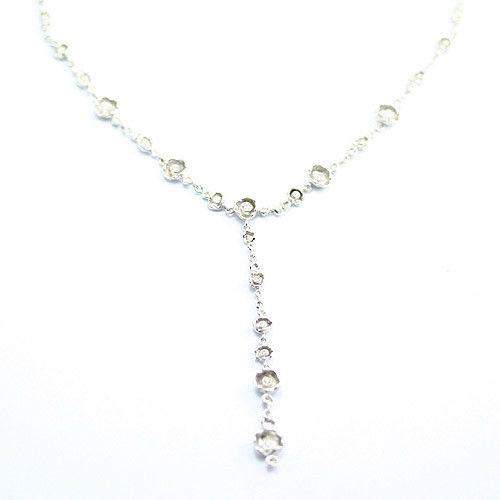 14ct White Gold & Diamonds Designer Necklace-Ogham Jewellery
