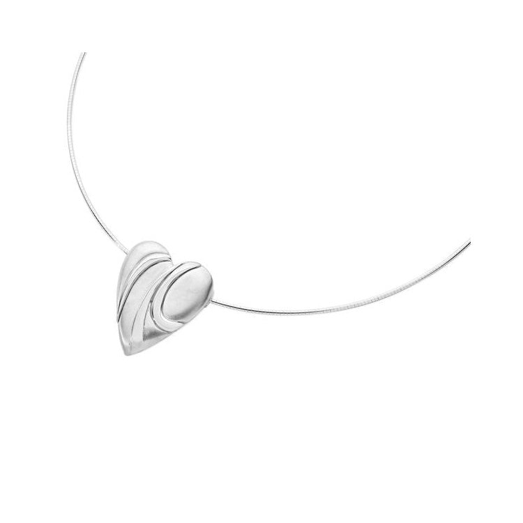Silver and Gold Pebble Heart Neckwire-