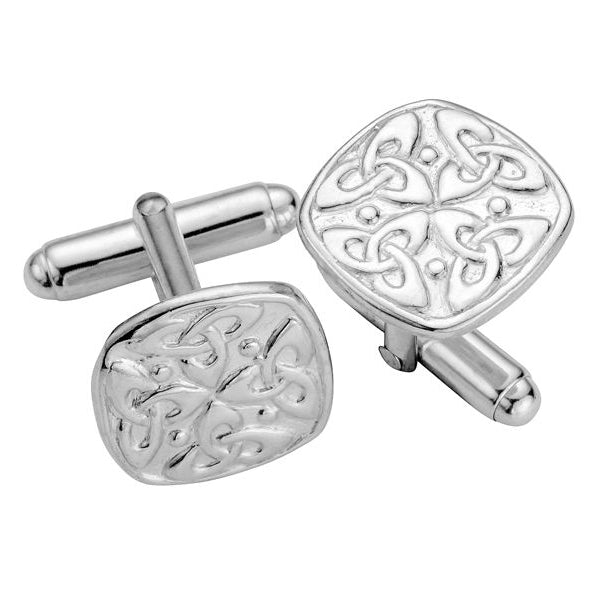 Relief Detail Celtic Art Knotwork Silver Cufflinks - NO154