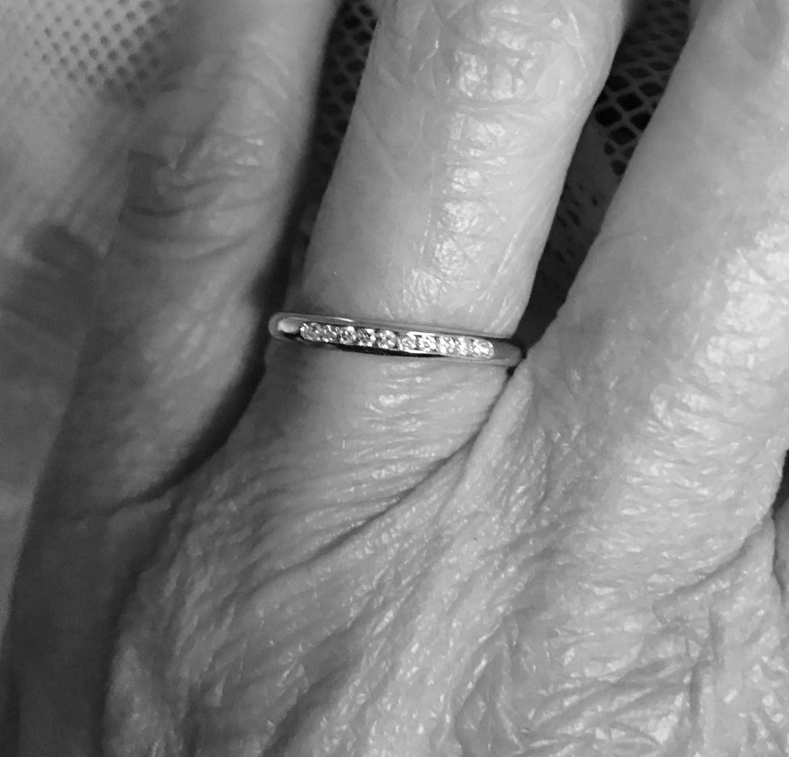 9ct White Gold and Diamond 10 point Half Eternity Ring.
