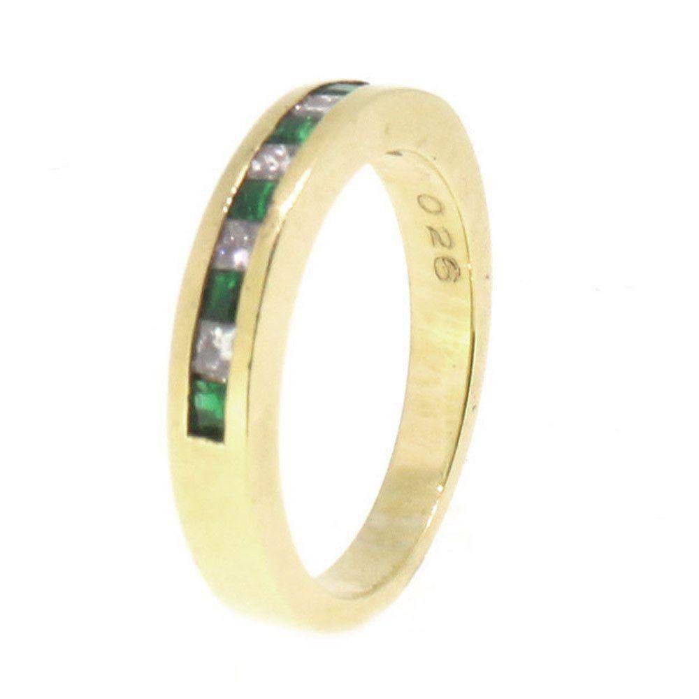 18 Carat Gold Diamond And Emerald Ring -6893-Ogham Jewellery