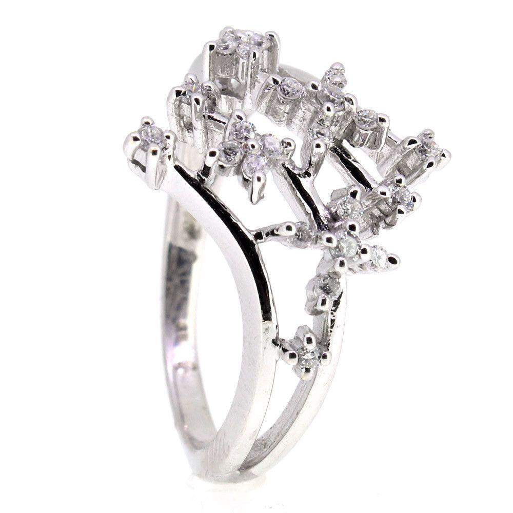 18 Carat White Gold And Diamond Ring -10389-Ogham Jewellery