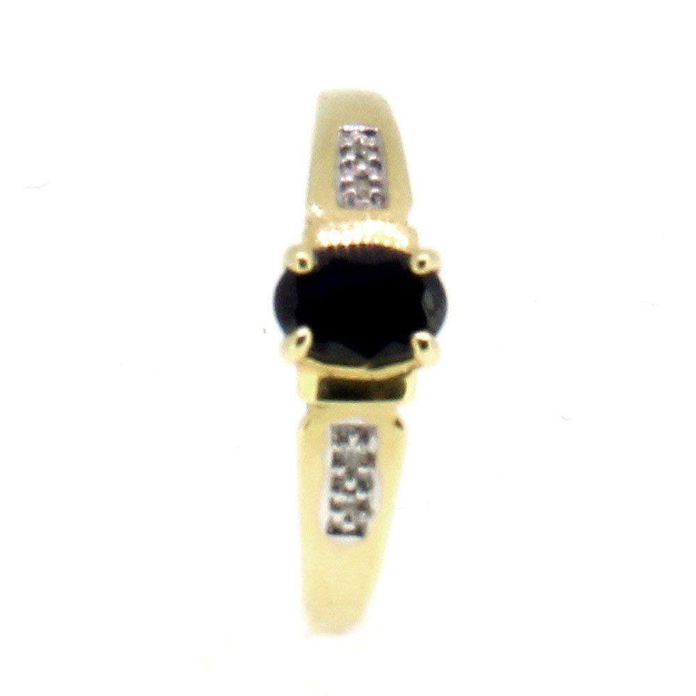 18 Carat Yellow Gold Diamond and Sapphire Dress Ring-Ogham Jewellery
