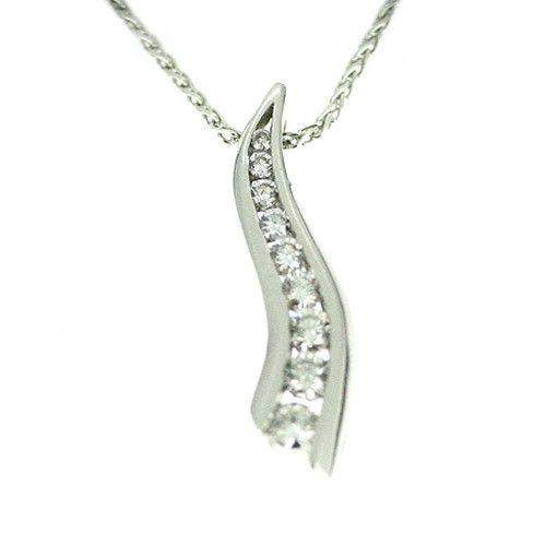 18ct White Gold and Diamond Pendant-Ogham Jewellery