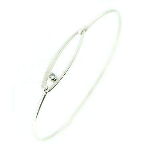 18ct White Gold & Diamond Bangle -DBG5-Ogham Jewellery