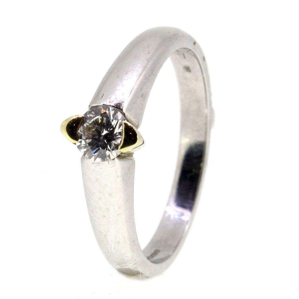 18ct White Gold Diamond Engagement Ring - 0.31ct-Ogham Jewellery