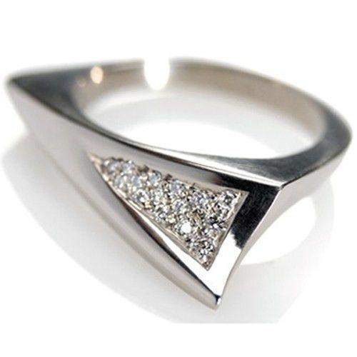 18ct White Gold & Diamond Mens Ring - Thorn-Ogham Jewellery