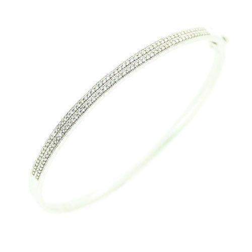 18ct White Gold & Diamonds Bangle -JAL004-Ogham Jewellery