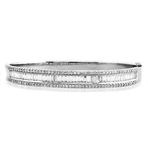 18ct White Gold & Diamonds Bangle - K1016-Ogham Jewellery