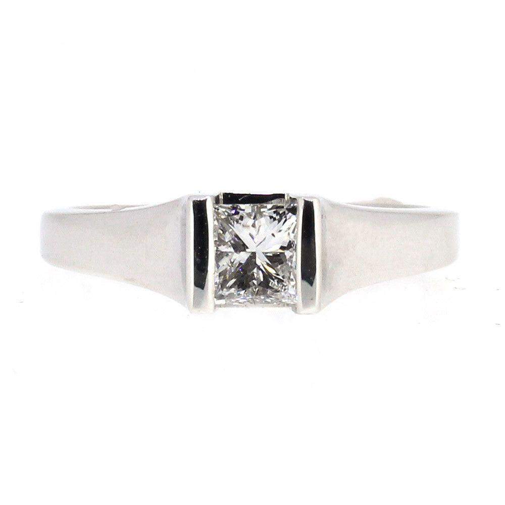 18ct White Gold Princess Cut Certificated Diamond Engagement Ring 0.33ct or 0.40ct-Ogham Jewellery