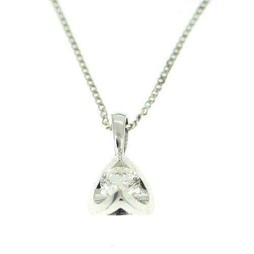 18ct White Gold Round Diamond Pendant 0.25 Carats-Ogham Jewellery