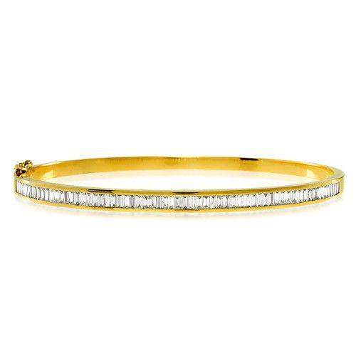 18ct Yellow Gold & Diamonds Bangle - K1013-Ogham Jewellery