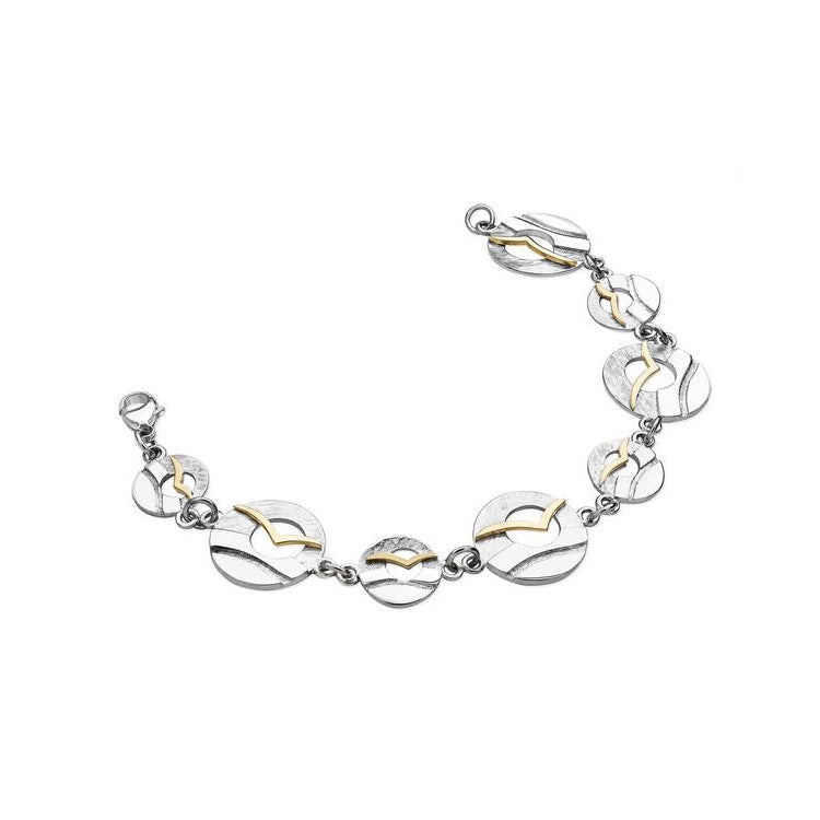 Glide Sterling Silver or Sterling Silver and 9ct Yellow Gold Bracelet - 19119