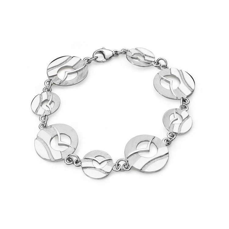 Glide Sterling Silver or Sterling Silver and 9ct Yellow Gold Bracelet - 19119