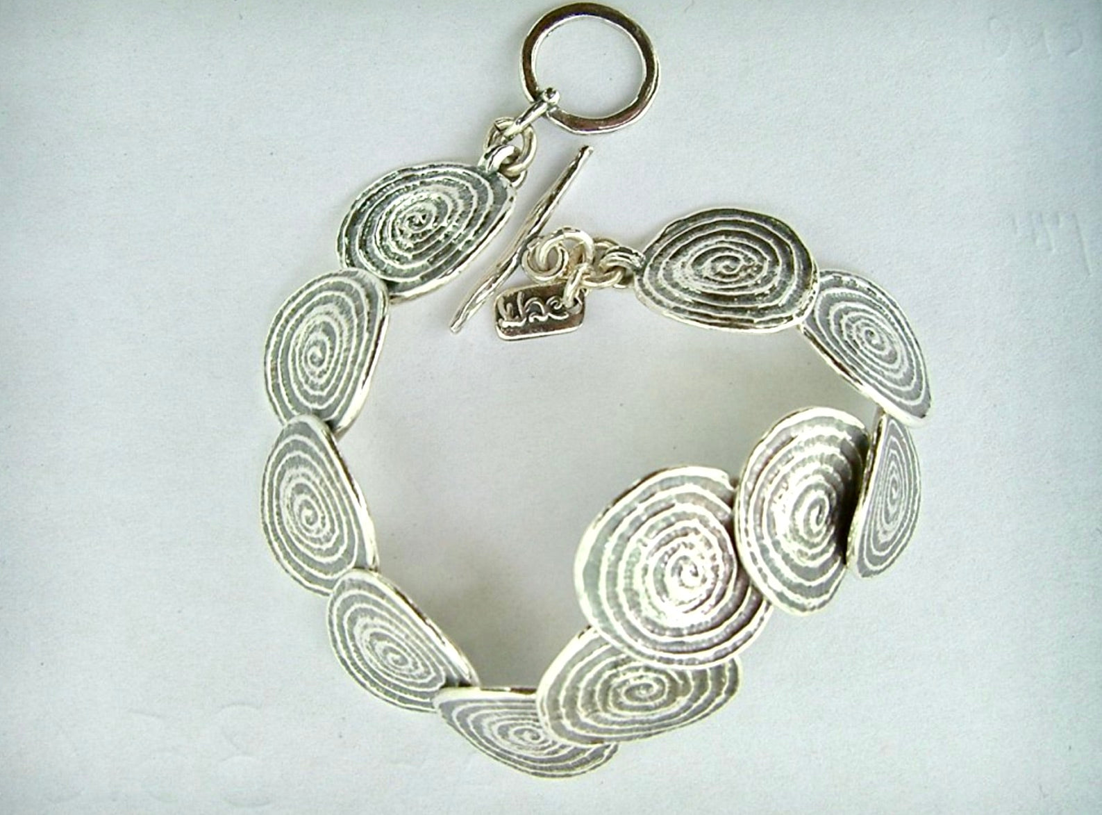 Shablool Designer Silver Circles Bracelet - B00739