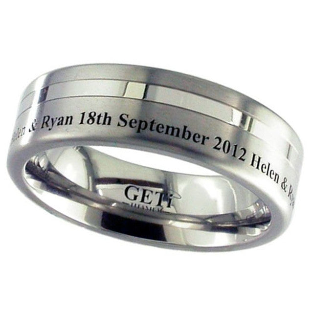 Titanium Grooved Ring - 2208GP-ENG