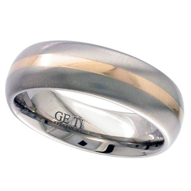 Titanium &amp; 18ct Rose Gold Ring - 2210-18KRED