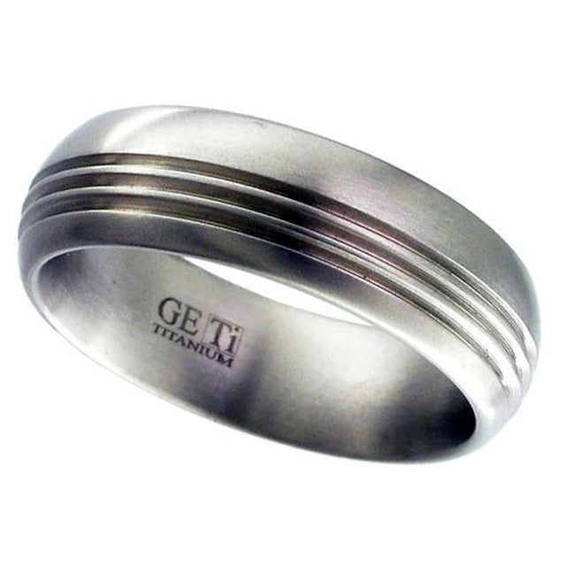 Titanium Ring With Central Rail - 2206