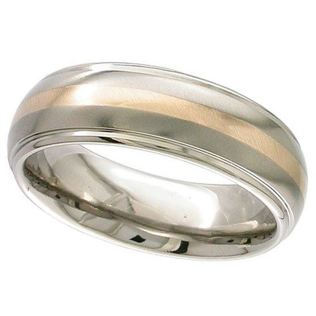 Titanium & 18ct Rose Gold Ring - 2205i-18KR   GET