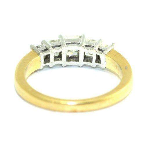 1ct Five Stone, 18ct Gold Princess Cut Diamond Engagement Ring - 10D00041-Ogham Jewellery