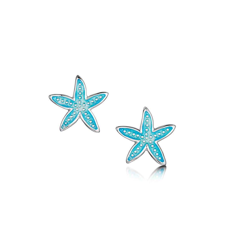 Starfish Sterling Silver with Enamel Stud Earrings - EE251