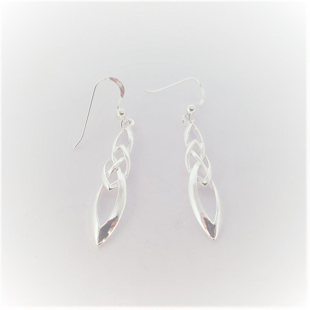 Sea Gems Sterling Silver Celtic Knotwork Drop Earrings  - 9192