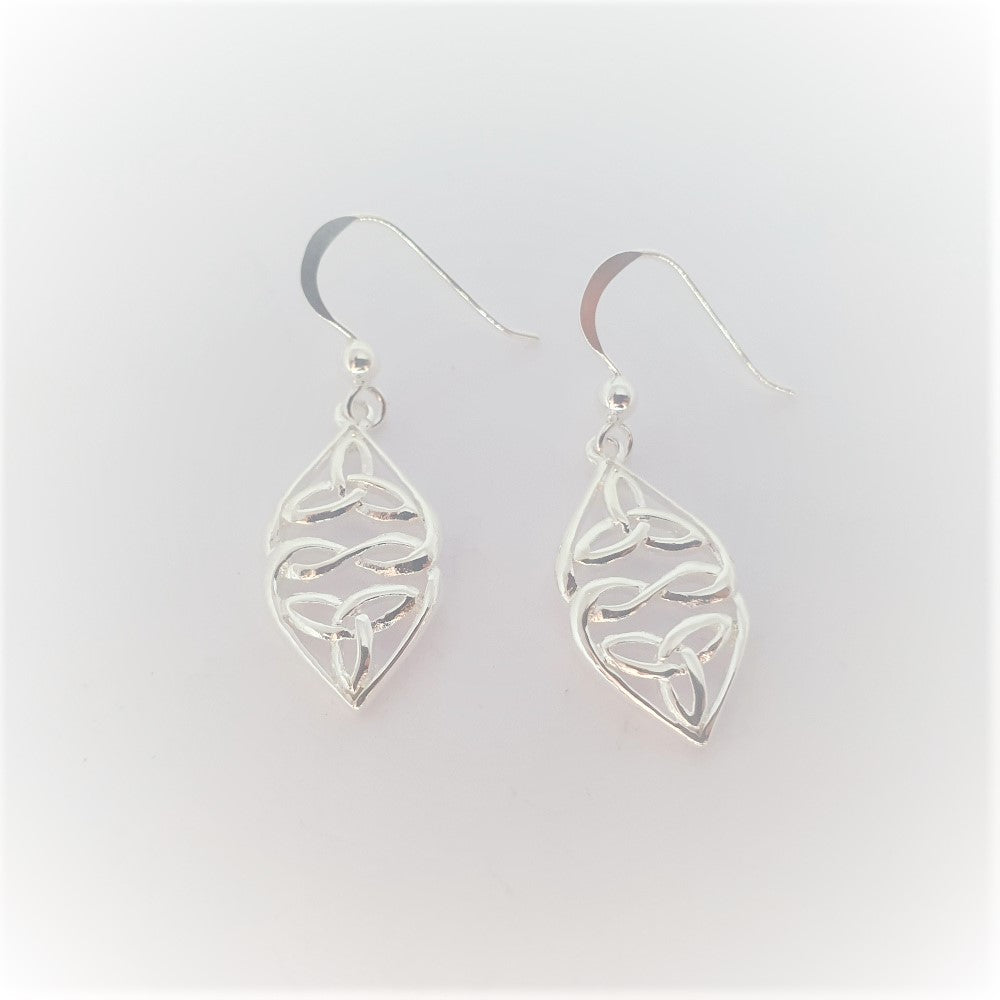Sea Gems Sterling Silver Celtic Knotwork Drop Earrings  - 9178
