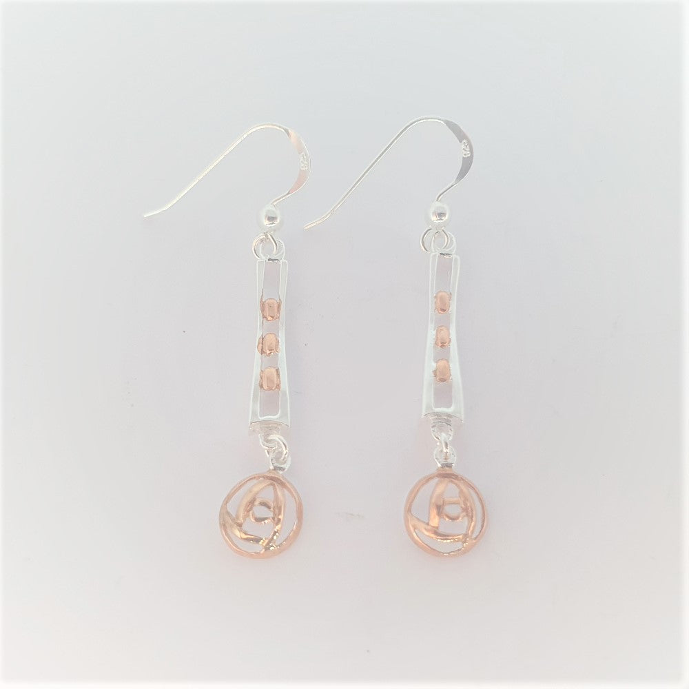 Sea Gems Rose Gold Plated Silver and Sterling Silver Mackintosh Earrings  - 6143