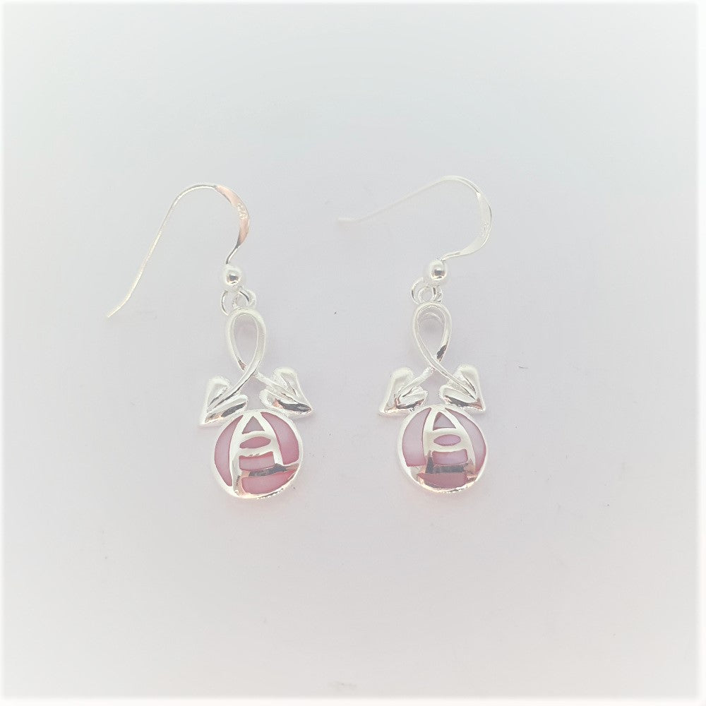 Sea Gems Sterling Silver Mackintosh Rose Earrings  - 6124