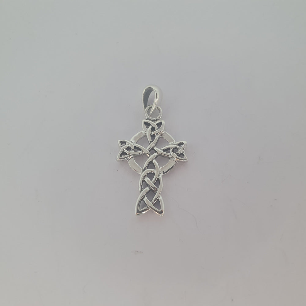 Sea Gems Sterling Silver Celtic Cross Pendant  - 9096